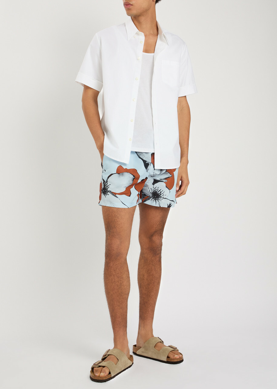 Paul Smith Floral-print Shell Swim Shorts Turquoise