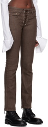Ludovic de Saint Sernin Brown Lace-Up Jeans