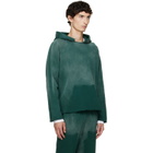 Les Tien Green Heavyweight Raw Raglan Hoodie