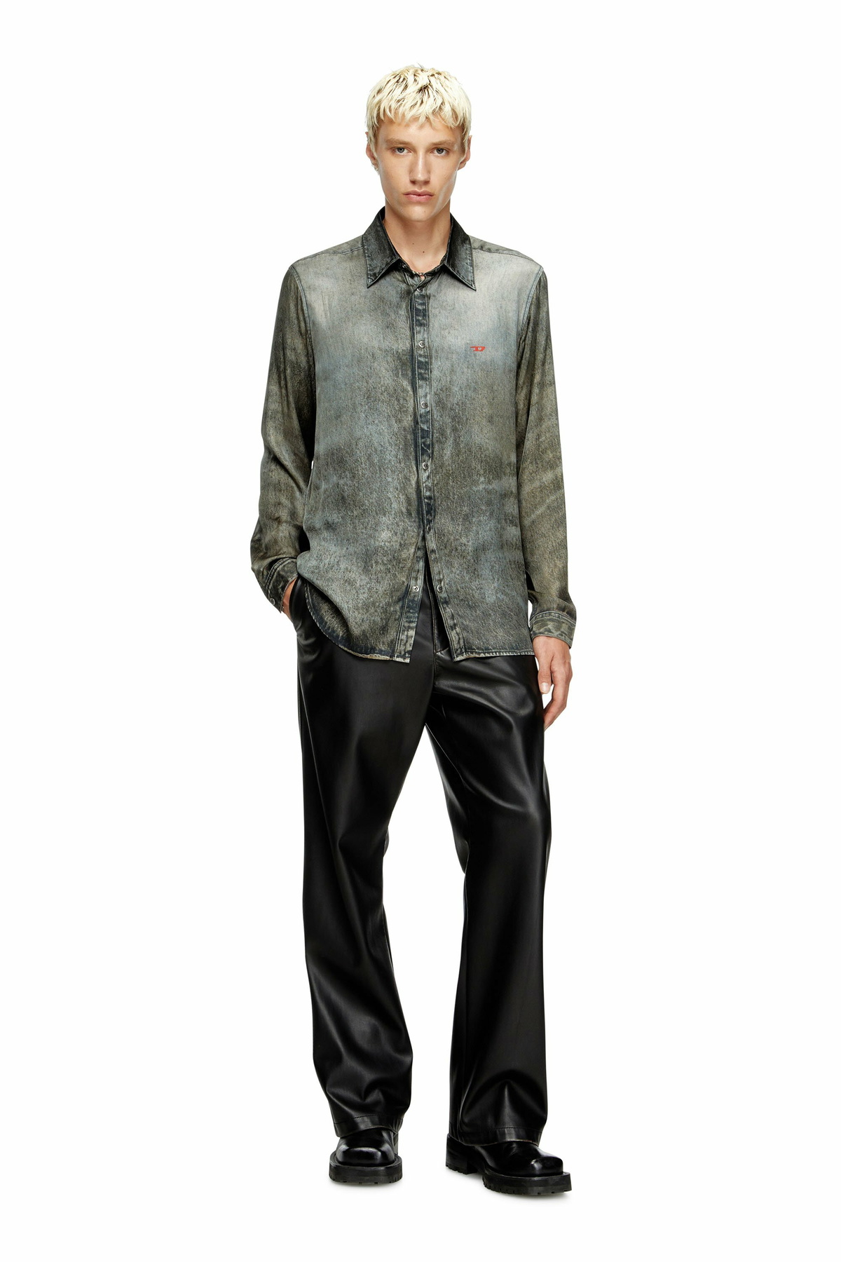 diesel dress shirts Diesel 'S-Simply-Check-Hgbt' Shirt IT 48 Black