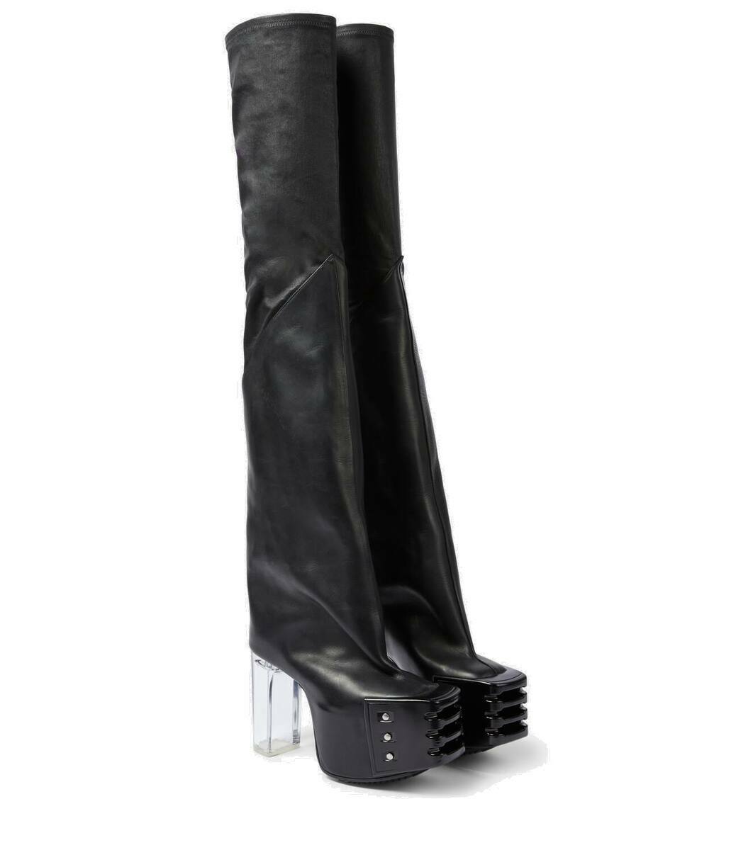 Rick Owens Platform leather over-the-knee boots Rick Owens