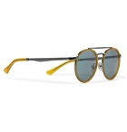 Persol - Round-Frame Acetate and Silver-Tone Sunglasses - Yellow