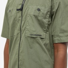 C.P. Company Men's Ripstop Zipped Shirt in Bronze Green