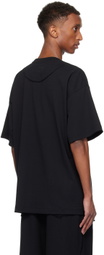 NULLUS Black Envelope Slit T-shirt
