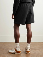 FEAR OF GOD ESSENTIALS - Straight-Leg Logo-Appliquéd Cotton-Blend Jersey Drawstring Shorts - Black