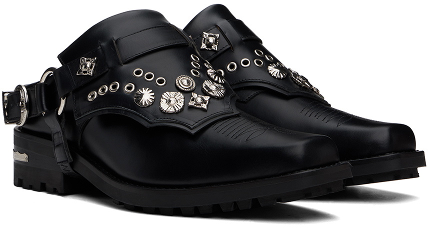 Toga Virilis Black Leather Slip-on Loafers Toga Virilis display picture 2