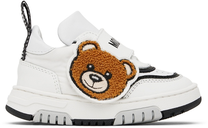 Photo: Moschino Baby White Teddy Sport Sneakers