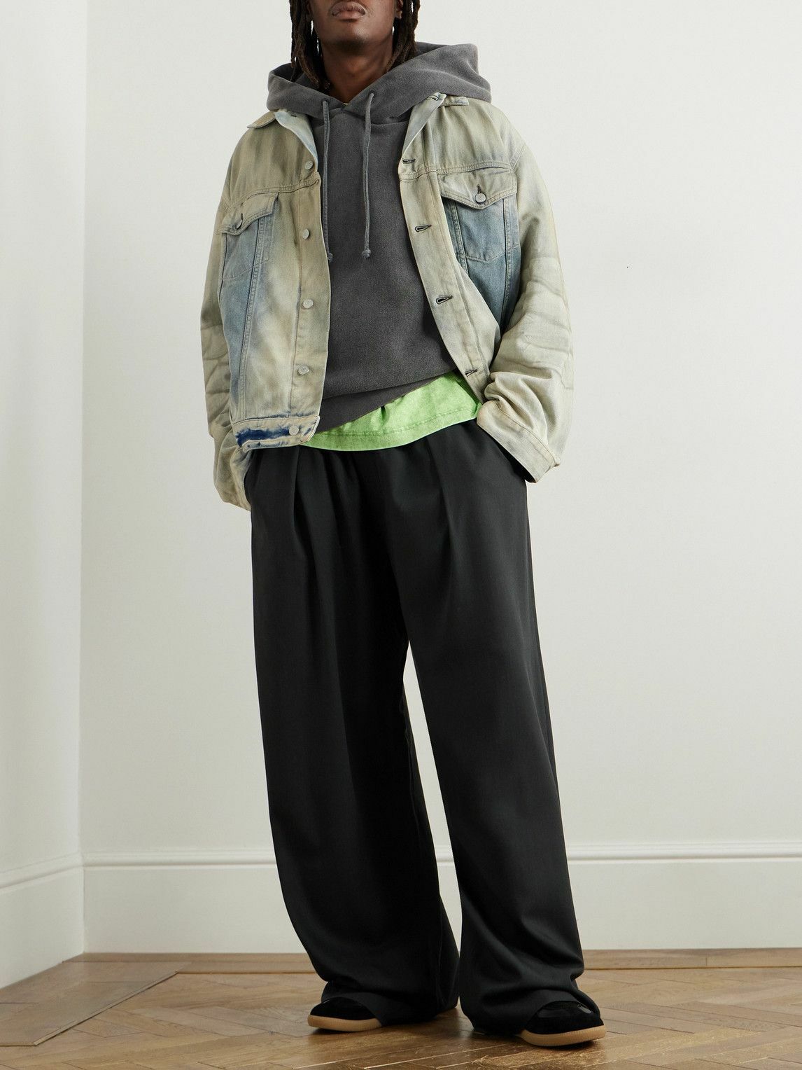 Acne Studios - Fester H Cotton-Jersey Hoodie - Gray Acne Studios