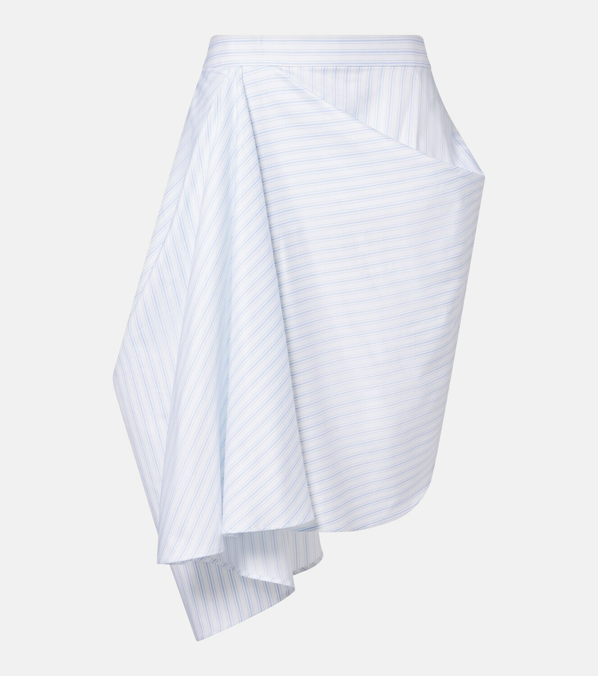 JW Anderson Striped draped cotton poplin miniskirt