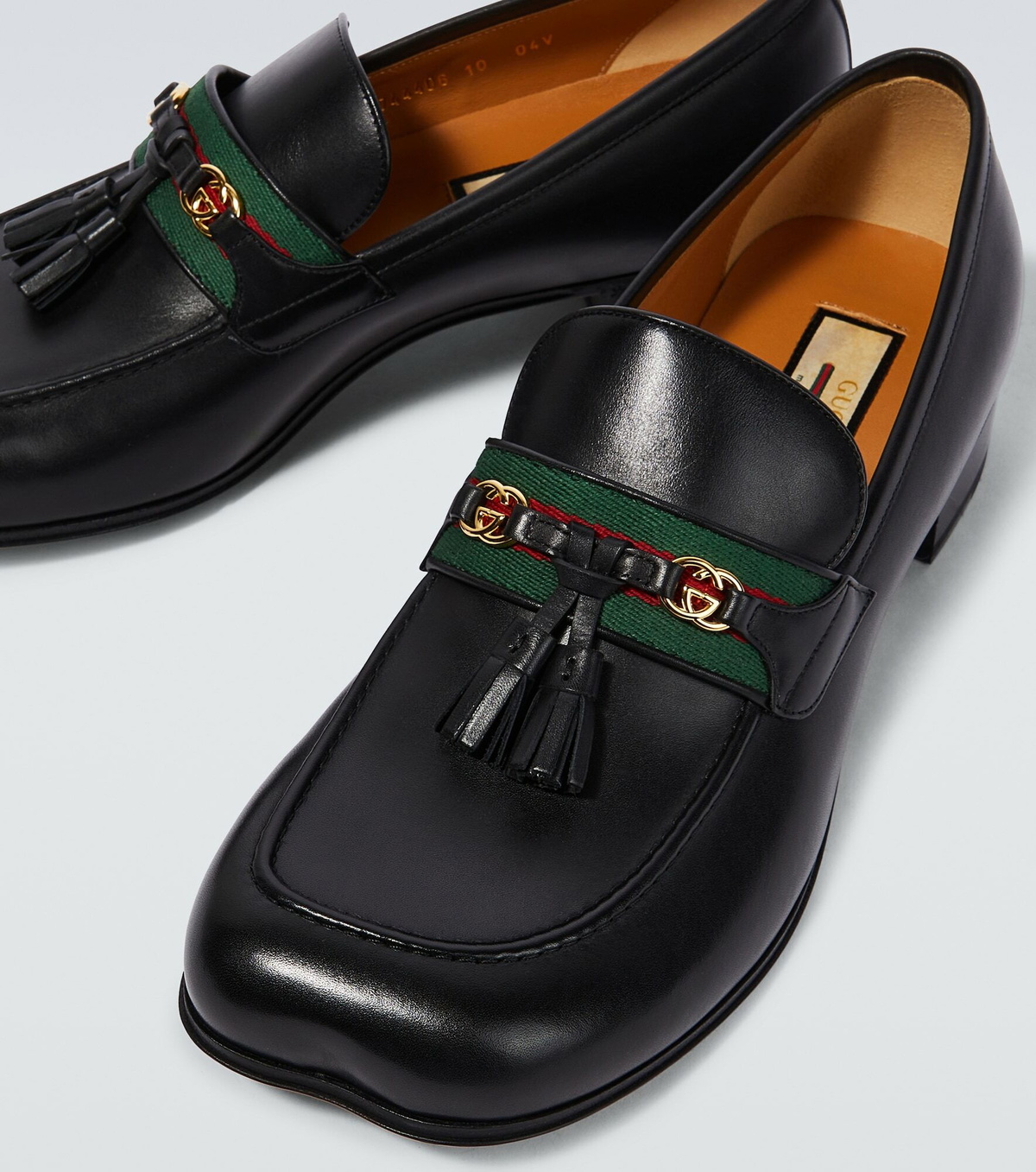 Gucci 3/4 Calf Skin Leather Casual Loafers with Gold tassels 10 1/2 D Gucci - Interlocking G tassel leather loafers Gucci main image 2