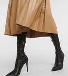 Veronica Beard Herson pleated faux leather midi skirt