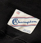 Todd Snyder Champion - Striped Loopback Cotton-Jersey Sweatshirt - Black