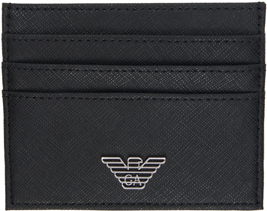 Photo: Emporio Armani Black Regenerated Faux-Leather Card Holder