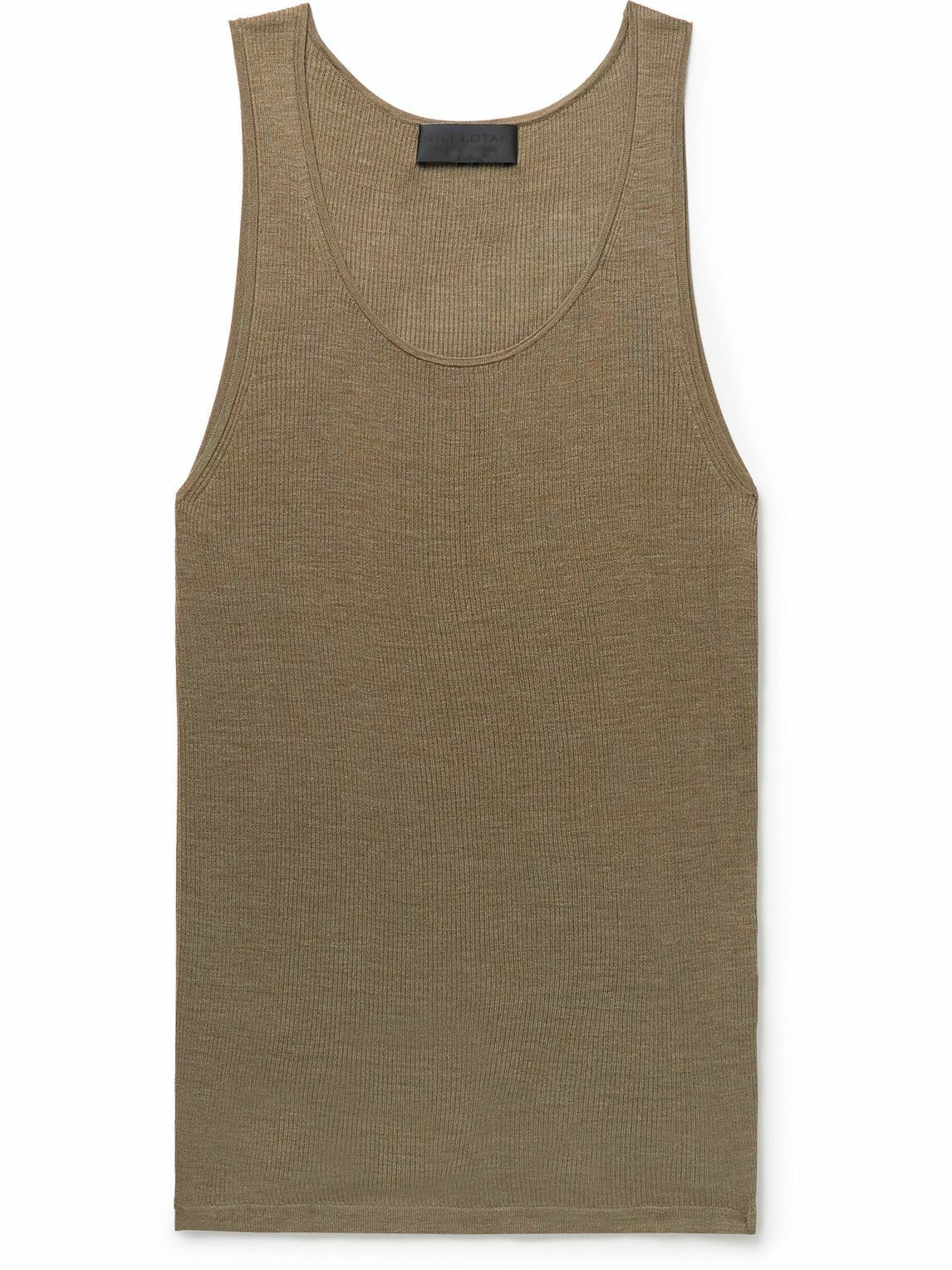 Nili Lotan - Gus Ribbed Silk Tank Top - Green Nili Lotan