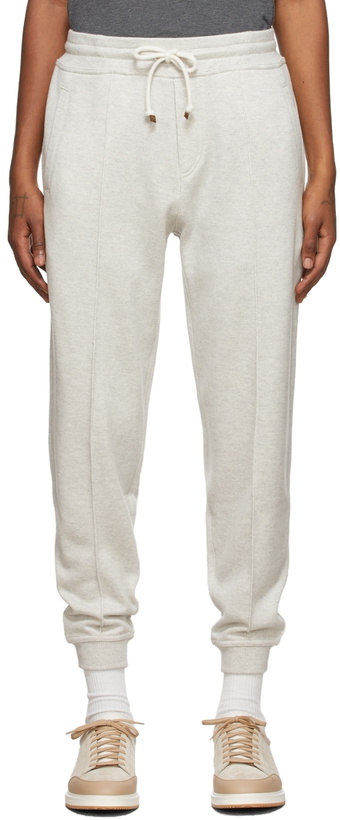 Photo: Brunello Cucinelli Off-White Cashmere Lounge Pants