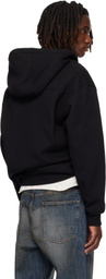 Rhude Black Classique Zip Up Hoodie