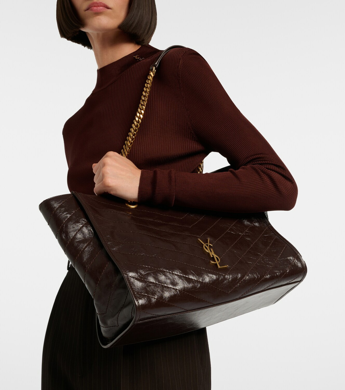 Saint Laurent Niki East West Large leather tote bag