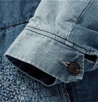 KAPITAL - Corduroy-Trimmed Embroidered Denim Jacket - Men - Blue