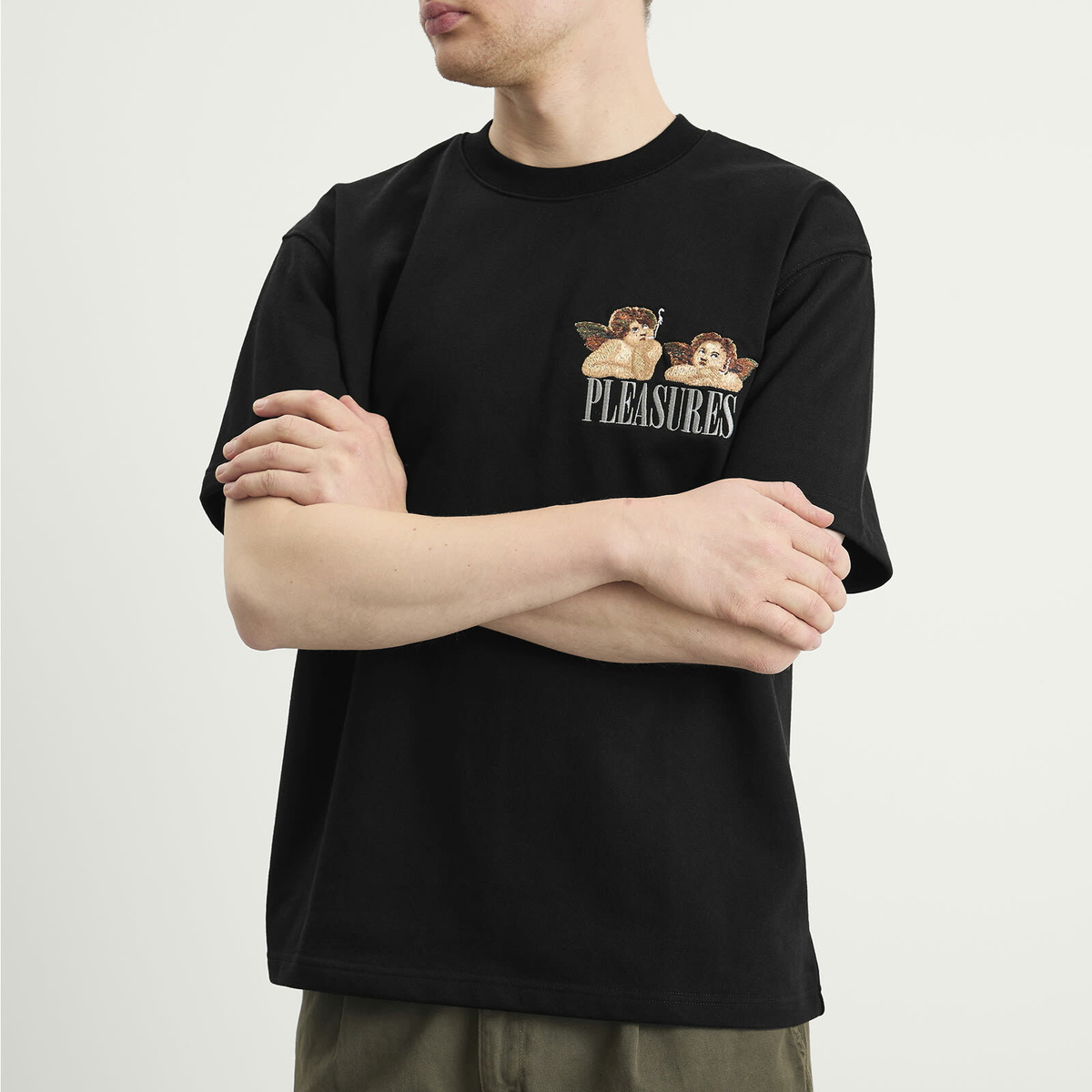 Pleasures Men's Dynamic Emboirdery T-Shirt in Black