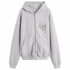 ANNIE HOOD Men's Inside Out College Zip Hoodie in Washed Grey