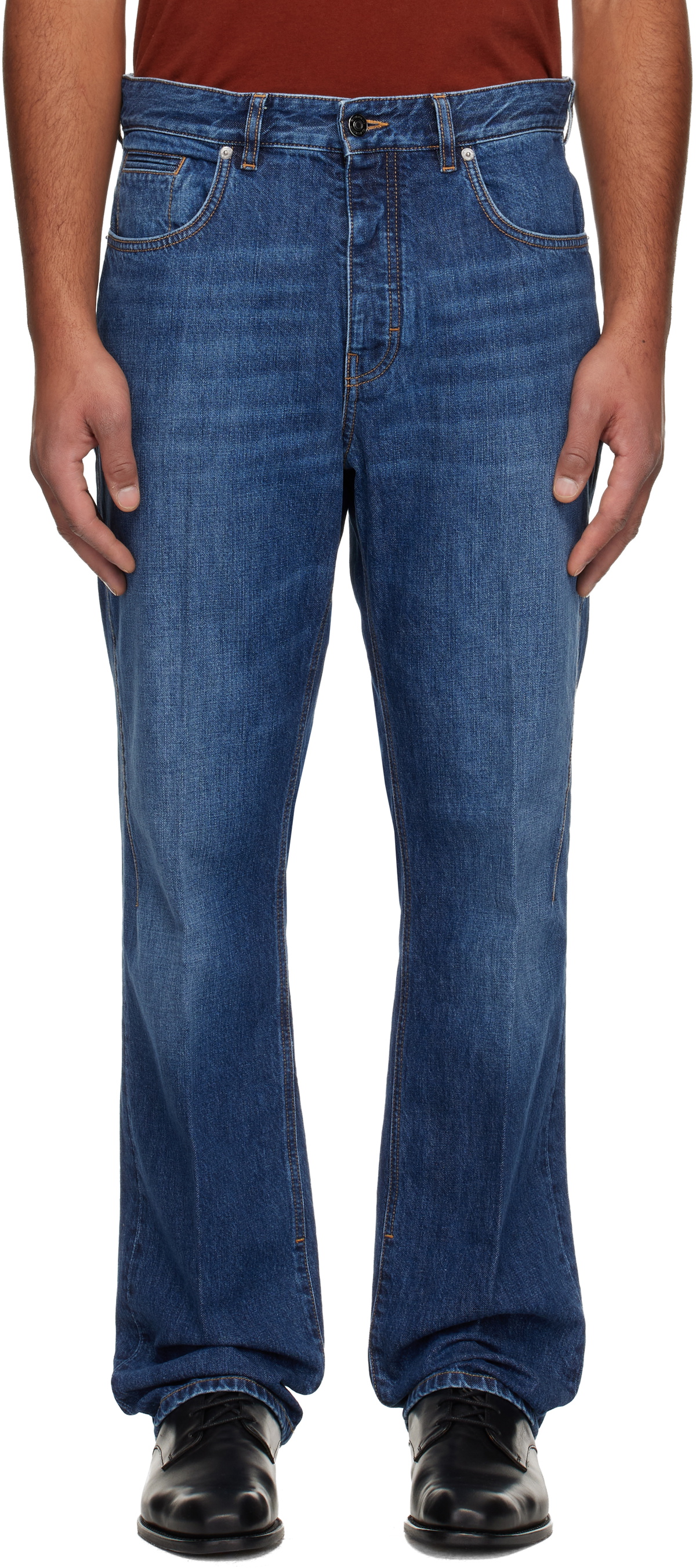 Givenchy Navy Washed Straight Leg Jeans