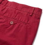 Aspesi - Slim-Fit Pleated Cotton Shorts - Claret