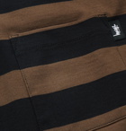 Stüssy - Malcolm Striped Cotton-Jersey T-Shirt - Brown