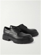 FERRAGAMO - Devis Leather Derby Shoes - Black