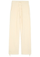 Picante Shaggy Textured Cotton-blend Sweatpants Ivory
