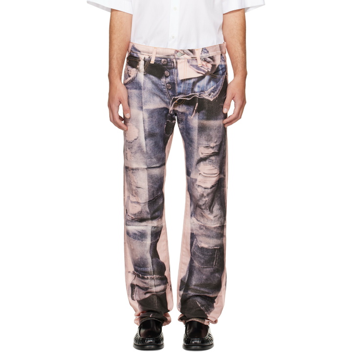 Photo: Acne Studios Pink Trompe-L'oeil 1996M Jeans