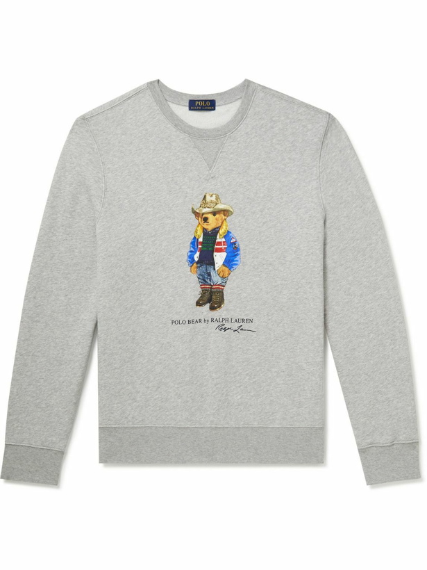 Photo: Polo Ralph Lauren - Printed Cotton-Blend Jersey Sweatshirt - Gray