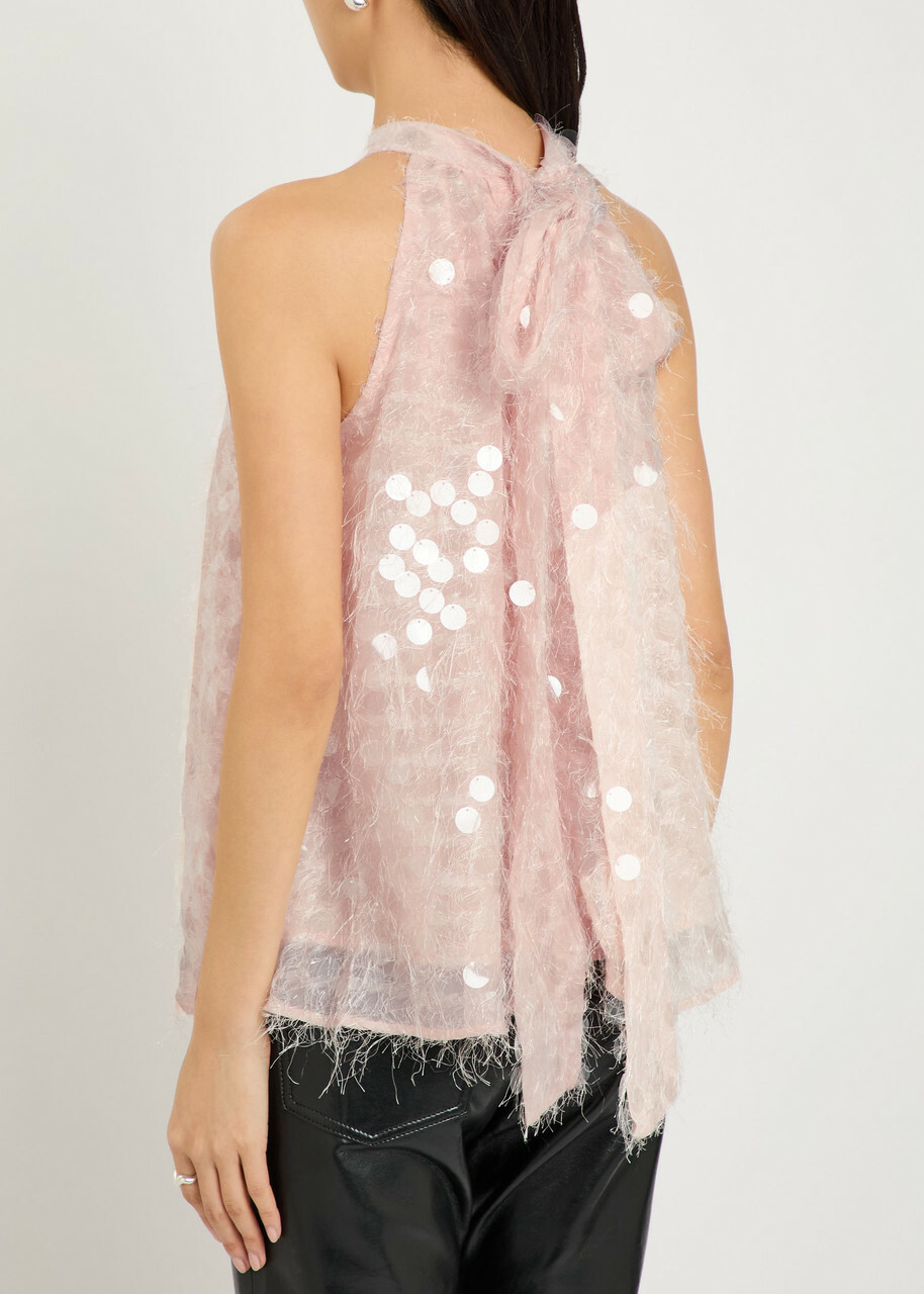 Sister Jane Teese Embellished Voile top Light Pink