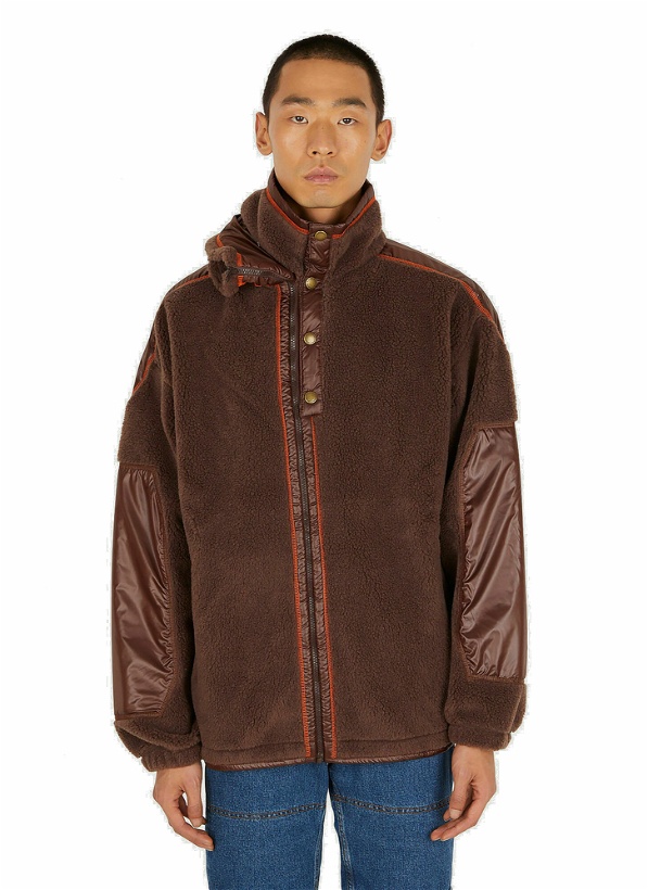 Photo: Double Collar Fleece Jacket in Brown