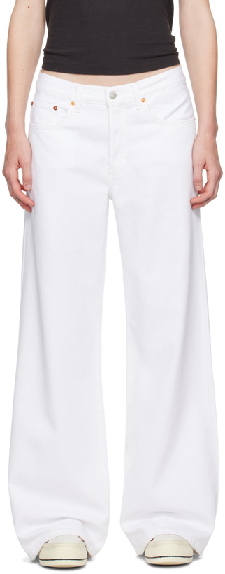 Photo: Re/Done White Mid Rise Palazzo Jeans