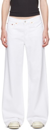 Re/Done White Mid Rise Palazzo Jeans
