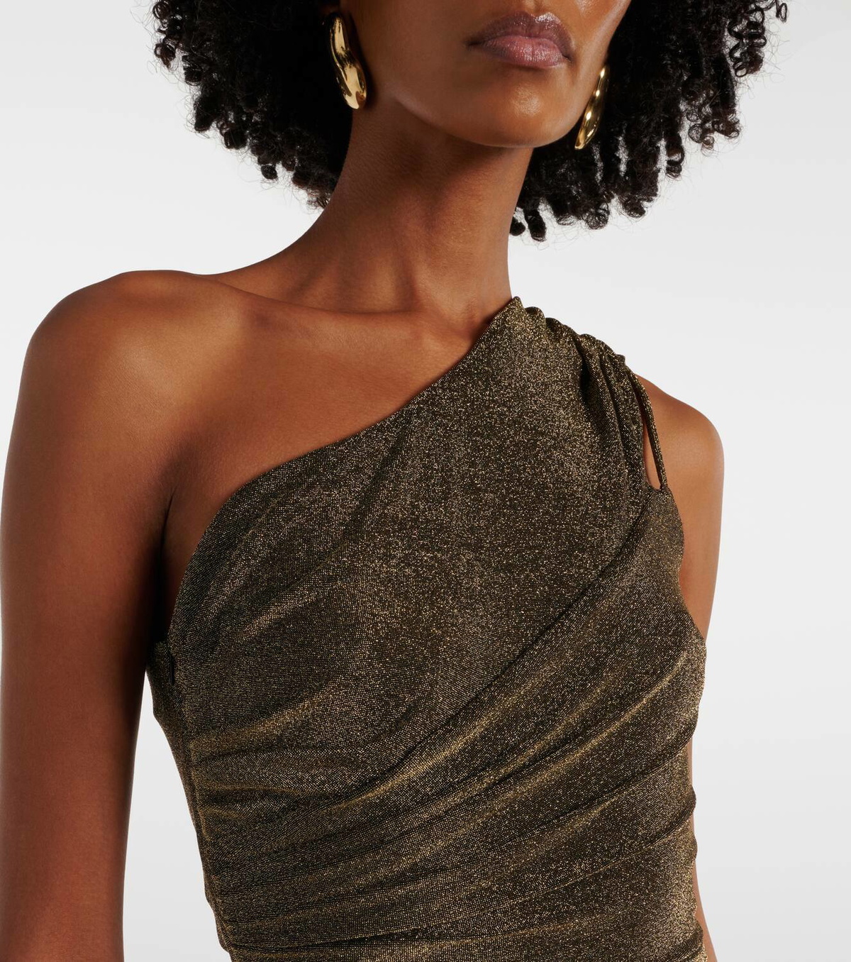 Diane von Furstenberg Rafael asymmetric lamé maxi dress Diane von  Furstenberg