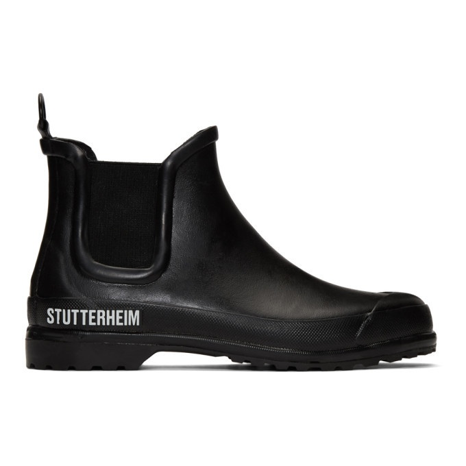 Photo: Stutterheim Black Rainwalker Chelsea Boots