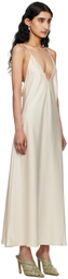 LESET Off-White Barb Maxi Dress