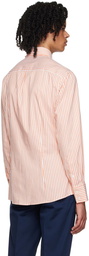 Brunello Cucinelli Orange Striped Shirt