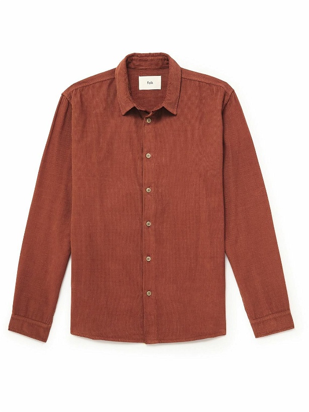 Photo: Folk - Garment-Dyed Cotton-Corduroy Shirt - Red