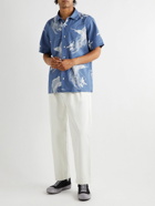 Polo Ralph Lauren - Classic Collar Logo-Embroidered Sailfish-Printed Cotton-Poplin Shirt - Blue