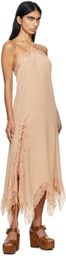 Chloé Beige Lingerie Halterneck Silk Maxi Dress