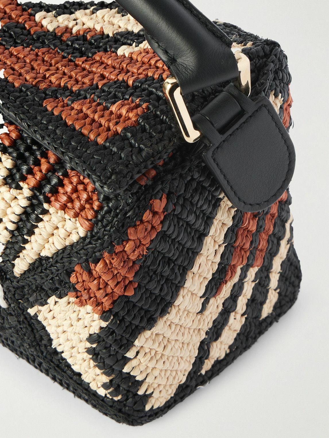 【送料込】LOEWE + Paula's Ibiza Puzzle メッセンジャーバッグ Brick + Paula's Ibiza Puzzle Edge small leather-trimmed