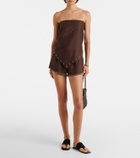 Staud Samara embellished linen top