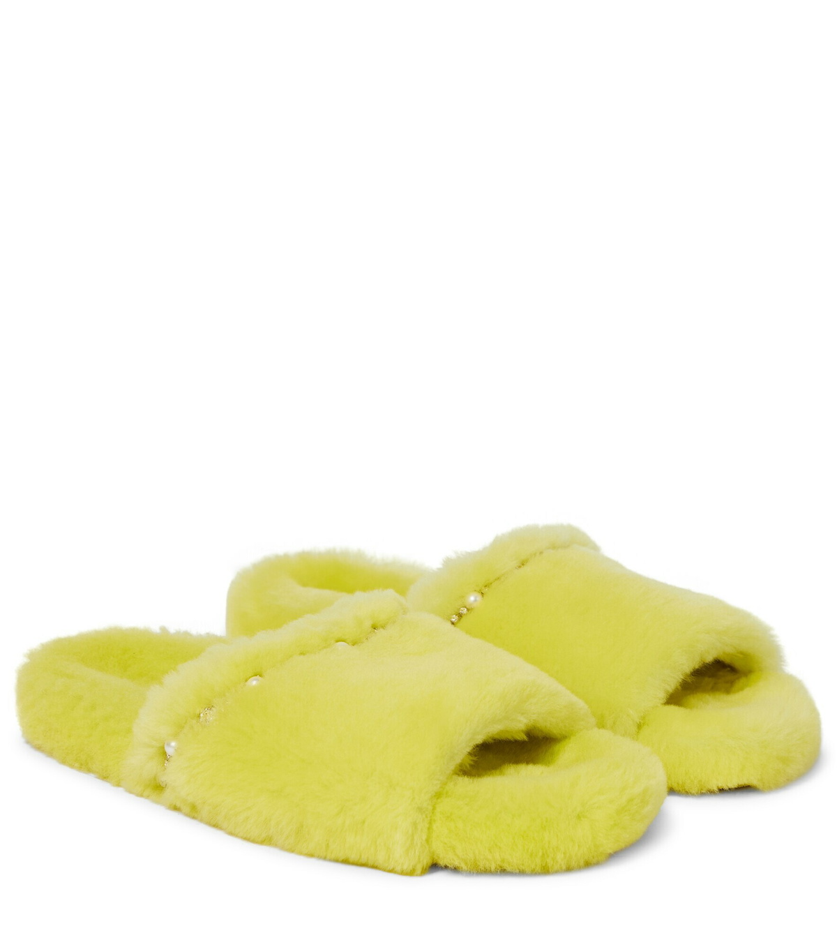 Jimmy Choo - Acinda embellished shearling slides Jimmy Choo