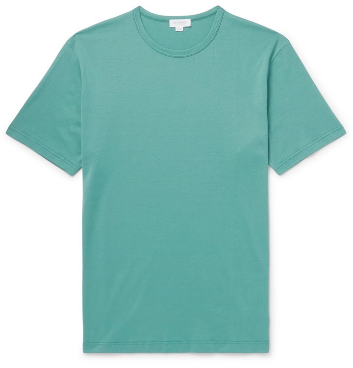 Photo: Sunspel - Slim-Fit Cotton-Jersey T-Shirt - Men - Green