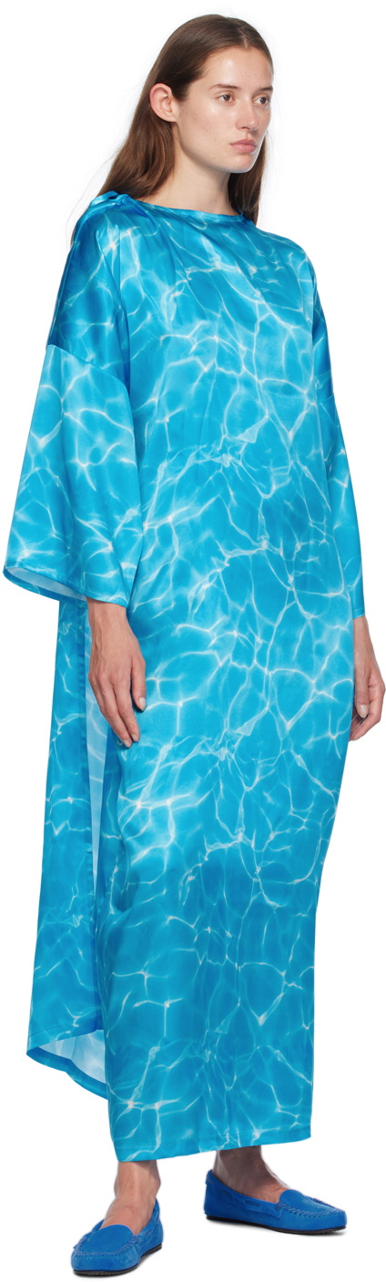 MARIE ADAM-LEENAERDT Blue Peignoir Maxi Dress