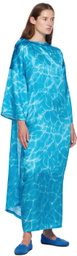 MARIE ADAM-LEENAERDT Blue Peignoir Maxi Dress