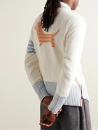 Thom Browne - Hector Striped Intarsia-Knit Cotton Sweater - Neutrals