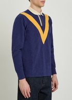 Drake's Panelled Cotton Rugby top Navy